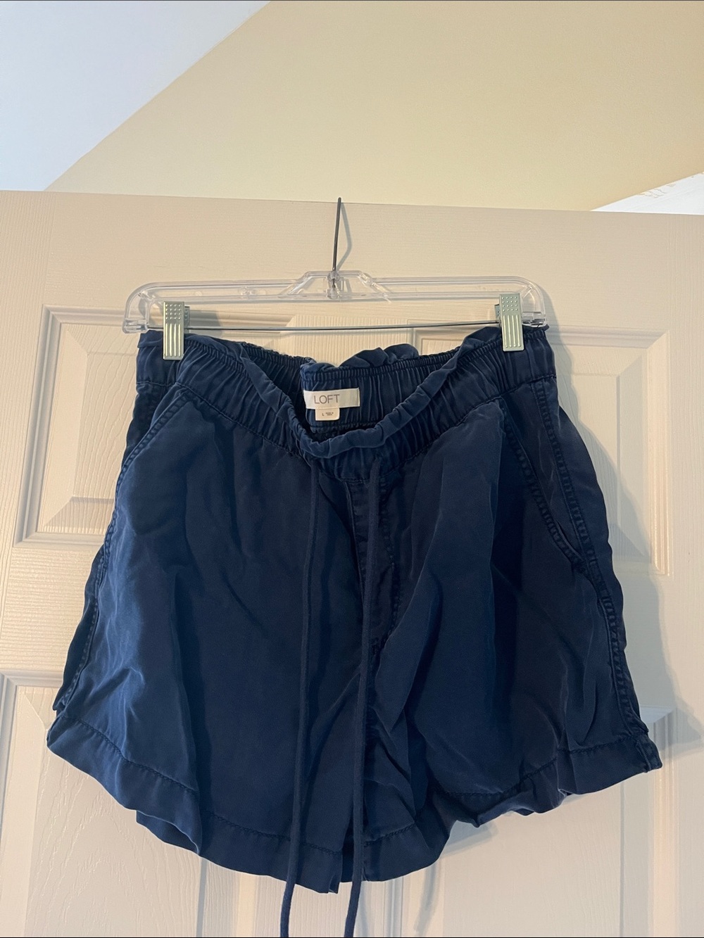 LOFT Women's Navy Drawstring High-Waist Shorts